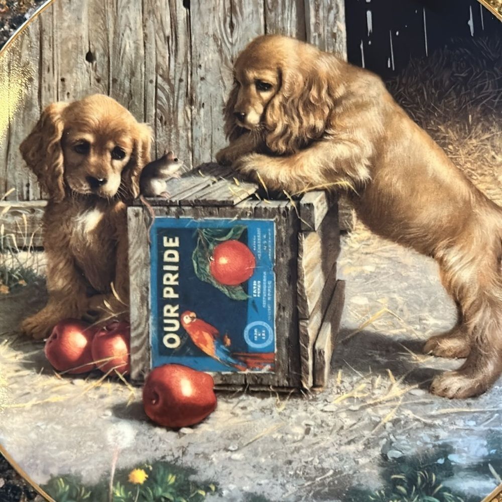 NEW Jim Lamb Puppy Playtime Double Take 8 1/2” Plate - Picture 2 of 5